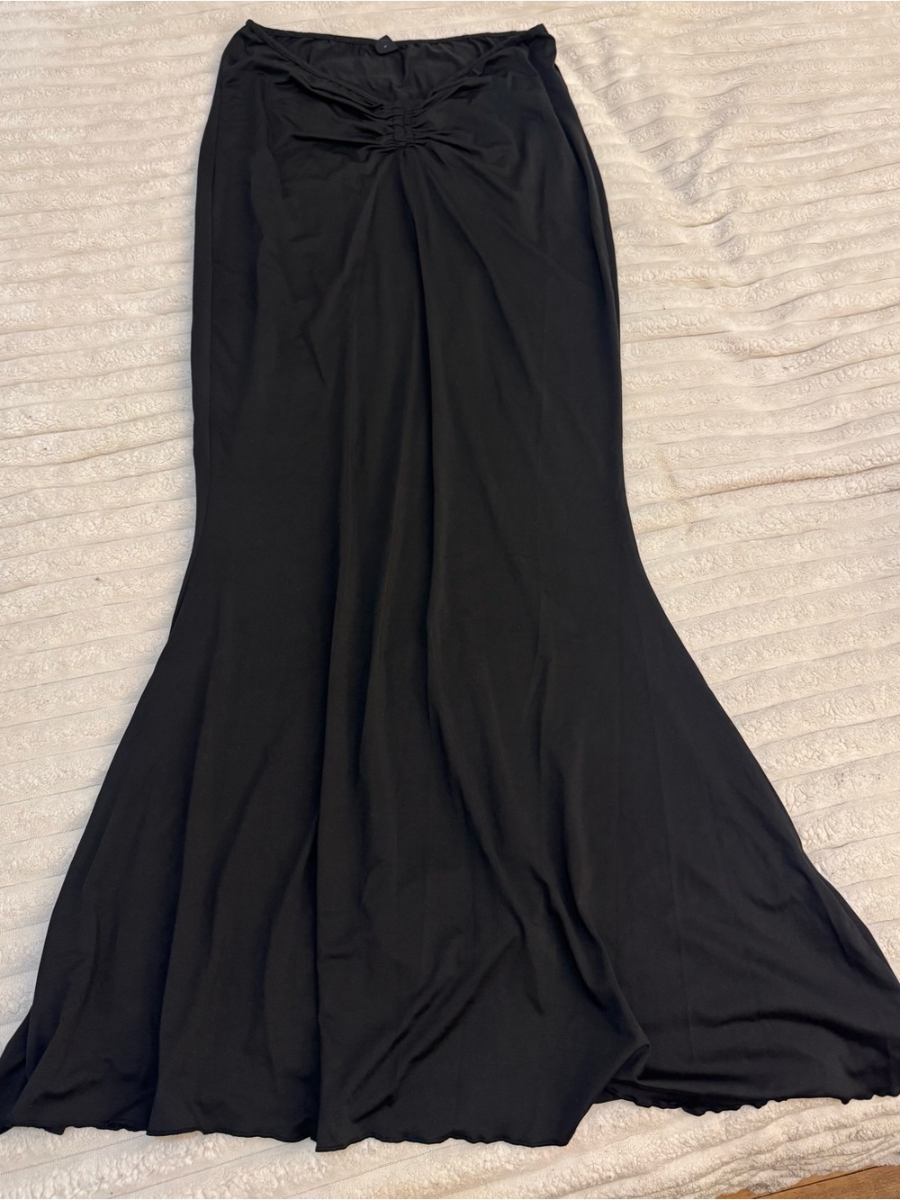 SHEIN Black Ruched-Front Maxi Skirt